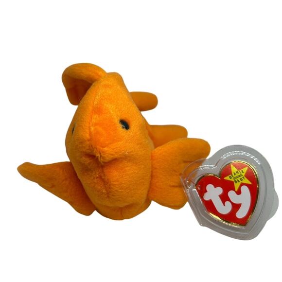 TY BEANIE BABIES GOLDIE the GOLDFISH 1993 Plush Stuffed Animal & Card - Picture 1 of 8